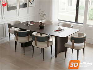 Dining Table Set Skp Files